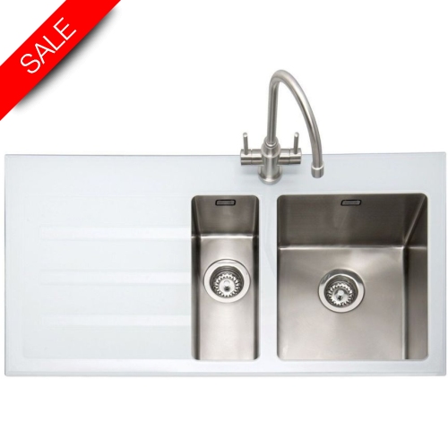 Caple Sinks - Vitrea 150 Inset Sink With LH Drainer