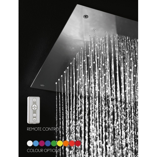 Crosswater - Square Recessed Shower Head With Lights 380mm *Made To Order