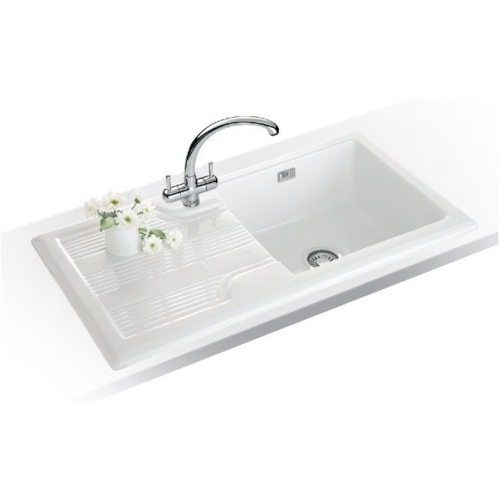 Franke - Galassia 1.0 Bowl Ceramic Sink, Drainer & Chrome Zurich Tap