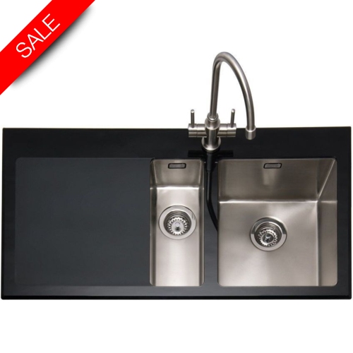 Caple Sinks - Vitrea 150 Inset Sink With LH Drainer