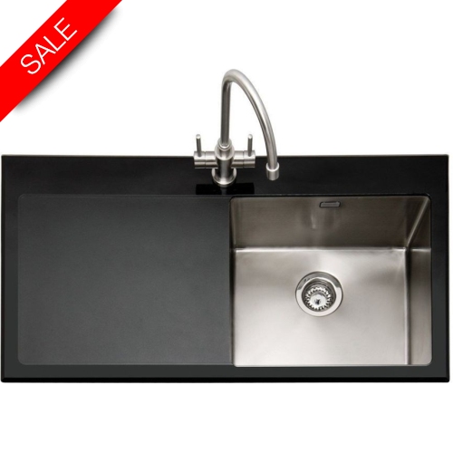 Caple Sinks - Vitrea 100 Inset Sink With LH Drainer
