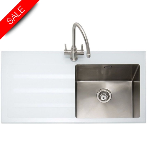 Caple Sinks - Vitrea 100 Inset Sink With LH Drainer