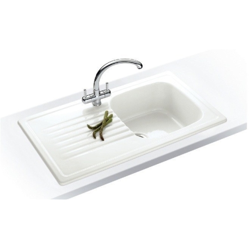 Franke - Elba 1.0 Bowl Ceramic Sink, Drainer & Chrome Zurich Tap