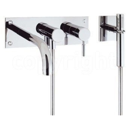 Crosswater - Design Bath 3 Hole Set With Kit, Wall Mounted
