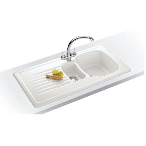Franke - Elba 1.5 Bowl Ceramic Sink, Drainer & Chrome Zurich Tap