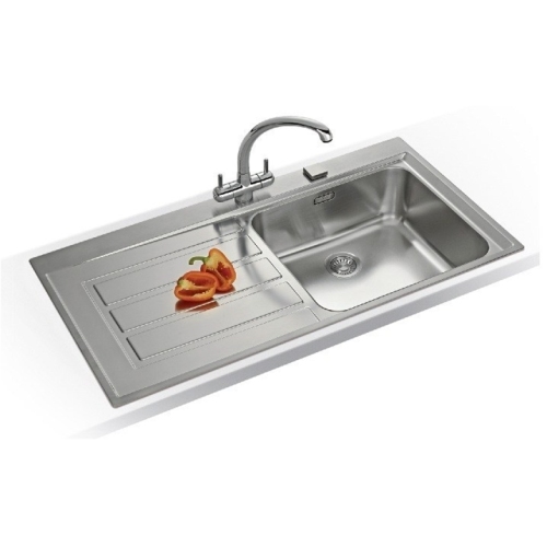 Franke - Epos 1.0 Bowl Sink, LH Drainer & Chrome Athena Tap
